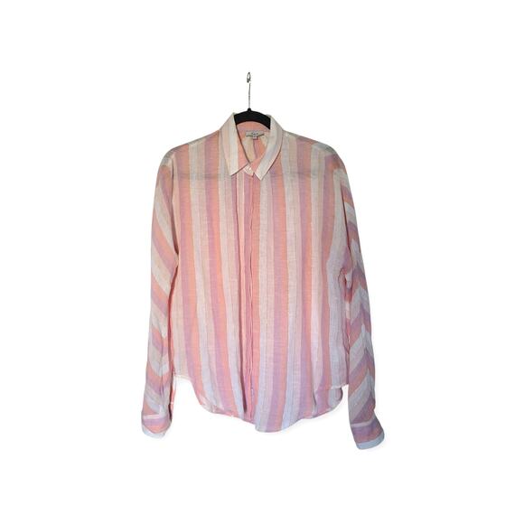 Rails Alyssa Dusk Stripe Linen Button Down Blouse M – Gold Thread Detail - Picture 1 of 16